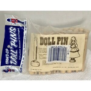 VTG 1981 Forster Stand Up Wood Doll Pins 30 Count & Instruction Sheet NOS